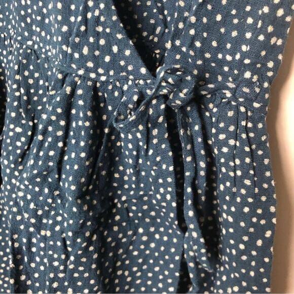 One Teaspoon Starry Night Wrap Mini Dress Tiny Polka Dots Navy Blue White Small - Picture 6 of 14